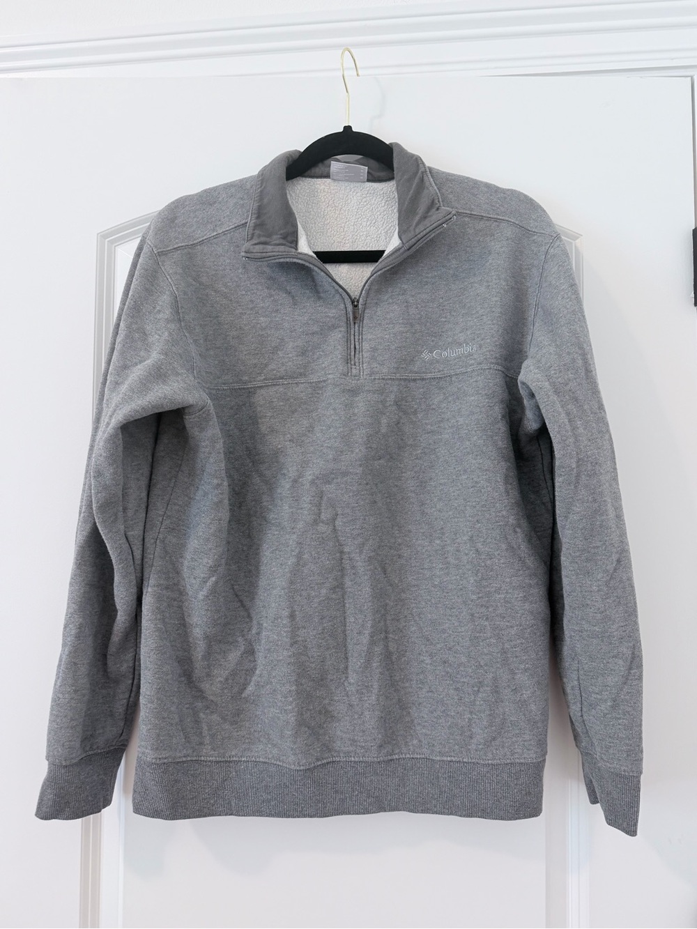 Columbia Men's Hart Mountain Grey Fleece Quarter Zip Pullover Size Medium
